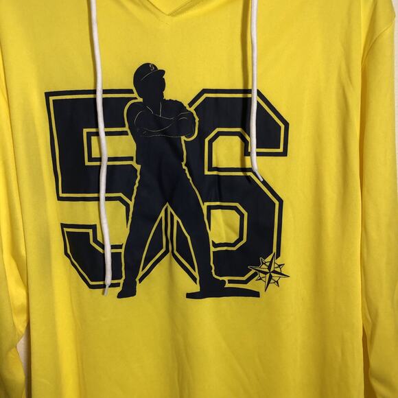 Randy Arozarena XL Crossed Arm Lightweight SGA Lightweight Yellow Hooded Jersey - Picture 4 of 13